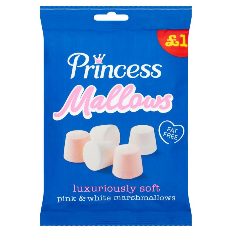 Princess Mallows Pink & White Marshmallows 150g (12 uds)