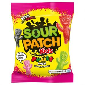 Sour Patch Kids Fruit Mix Flavour Sweets Bag 130g (10 uds)