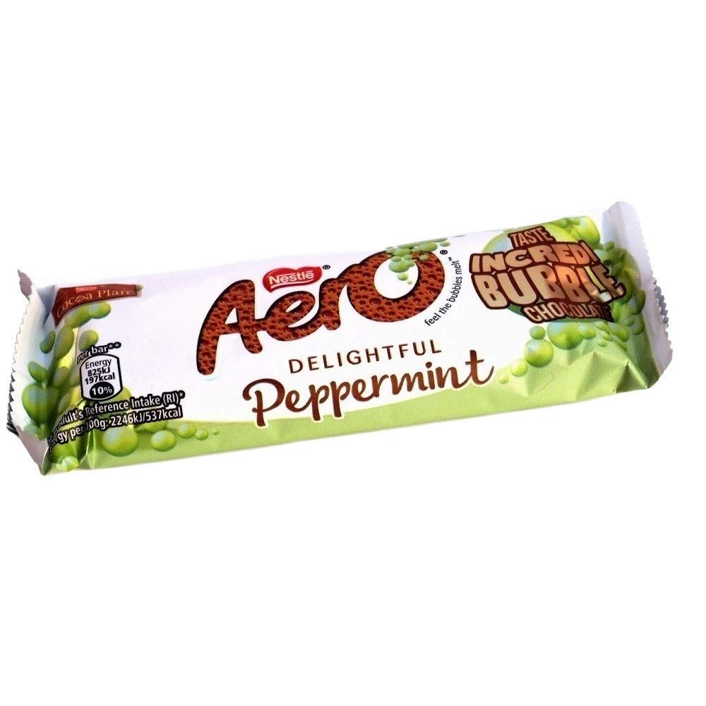 Aero Bubbly Peppermint Mint Chocolate Bar 36g (24 uds)*Precio Marcado