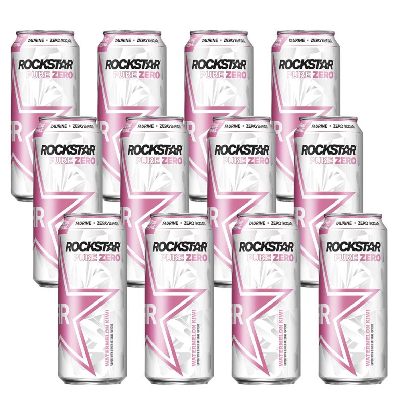 Rockstar Pure Zero Watermelon Kiwi 473ml (12 uds)