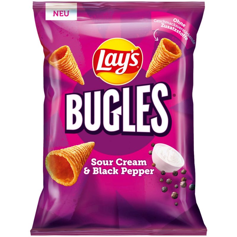 Lays Bugles Sour Cream & Black Pepper 95g (12uds)
