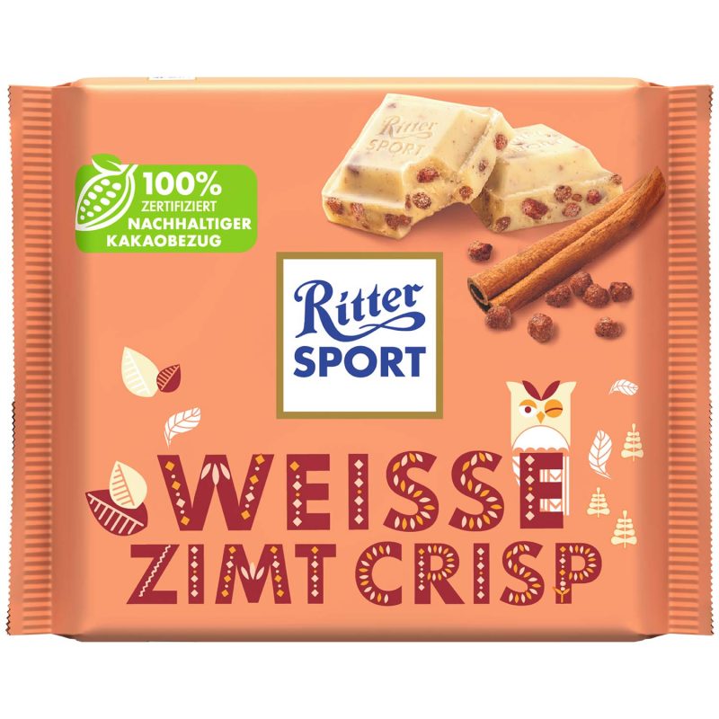 Ritter Sport Weisse Zimt Crisp Tafel 100g (12uds)