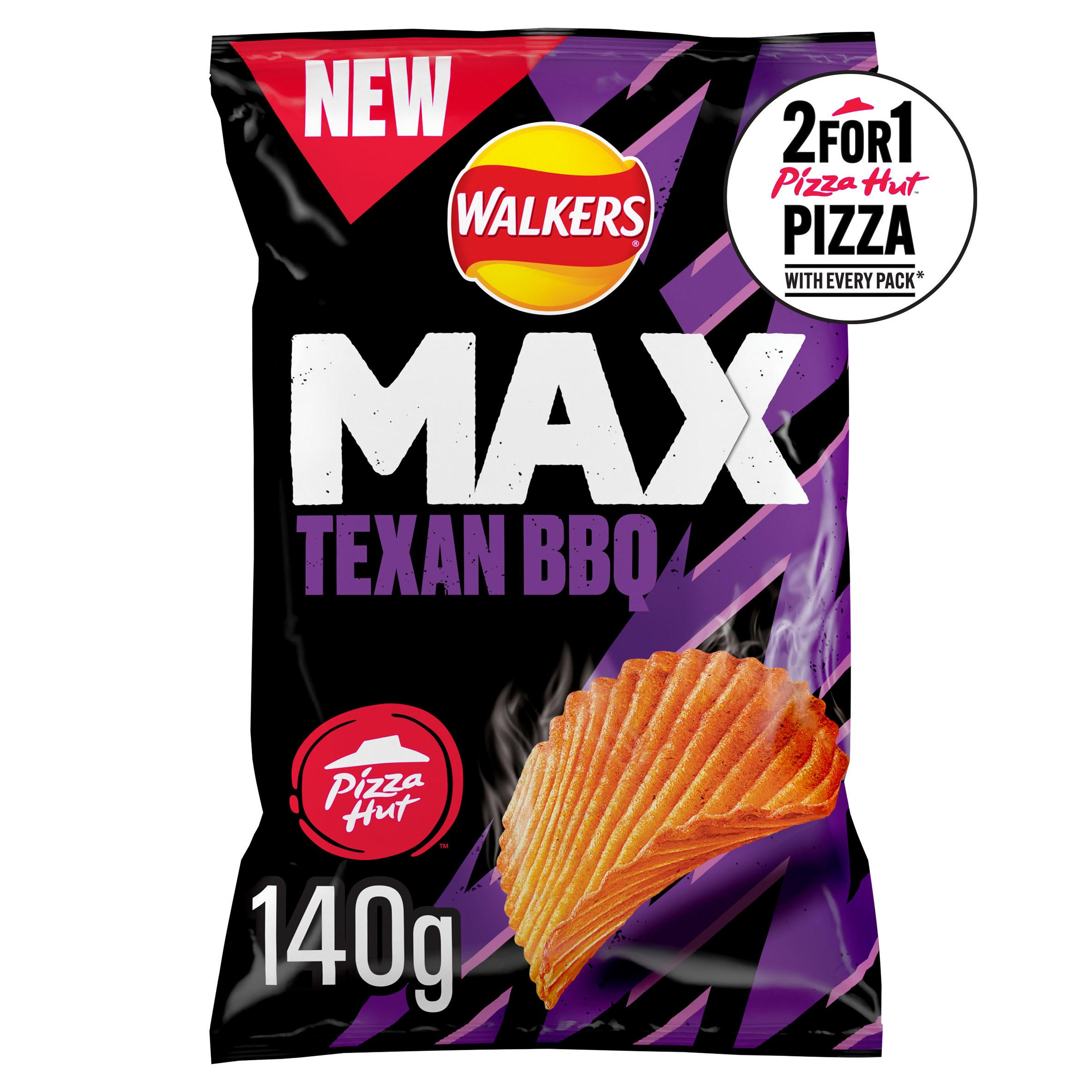 Walkers Max Pizza Hut Texas Bbq 140g(1 Uds)