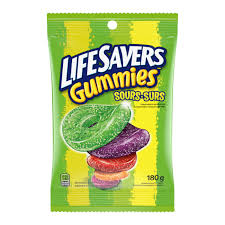 Life savers 5 Flavors Gummies Sour  180g(12uds)