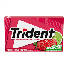 Trident Island Berry Lime Sugar Free Gum 14 sticks (12 Uds)