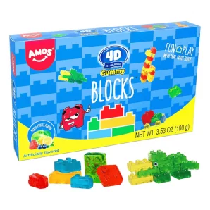 Amos Blocks Gummy 4D Box 100gr(12 Uds)