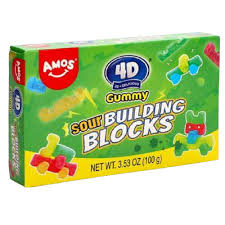 Amos 4D Sour Bulding Blocks Gummy Box 100g (12 Uds)