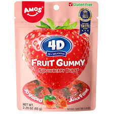 Amos 4D Fruit Gummy Strawberry 170g(12 uds)