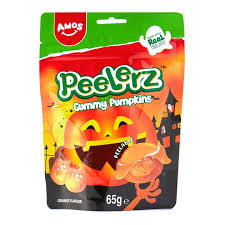 Amos Peelerz Gummy Pumpkin Halloween  65g(24 Uds)