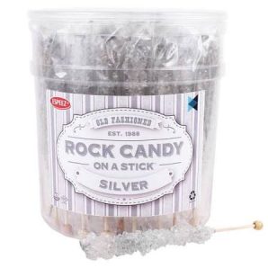 Espeez Silver  Rock Candy on a Stick Tub 23g(36 Uds)