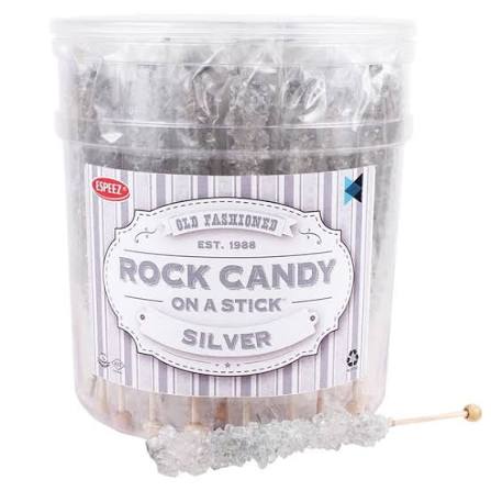 Espeez Silver Rock Candy on a Stick Tub 23g(36 Uds)