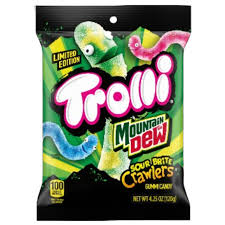 Trolli Sour Mounrain dew Brito Crawlers 120g( 1 Ud)