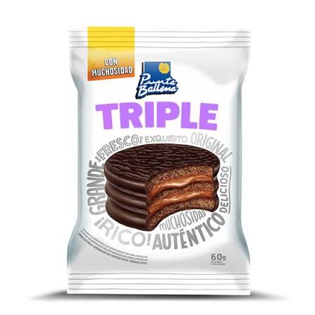 Alfajor Punto Ballena Triple Chocolate 65g(12 ud)