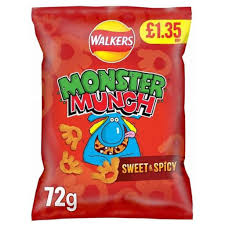 Monster Munch Sweet & Spicy Flamin 72g(1 ud)