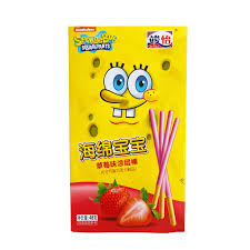 Junyi Spongebob Strawberry Coated Stickes 48g(12 ud)