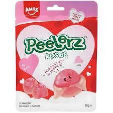 Amos Roses Shaped Peelable Gummy 65g(12 uds)