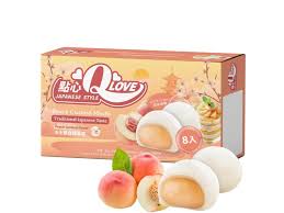Qlove White Peach Custard Premium Filling  Mini  Mochi 80g(1 ud)